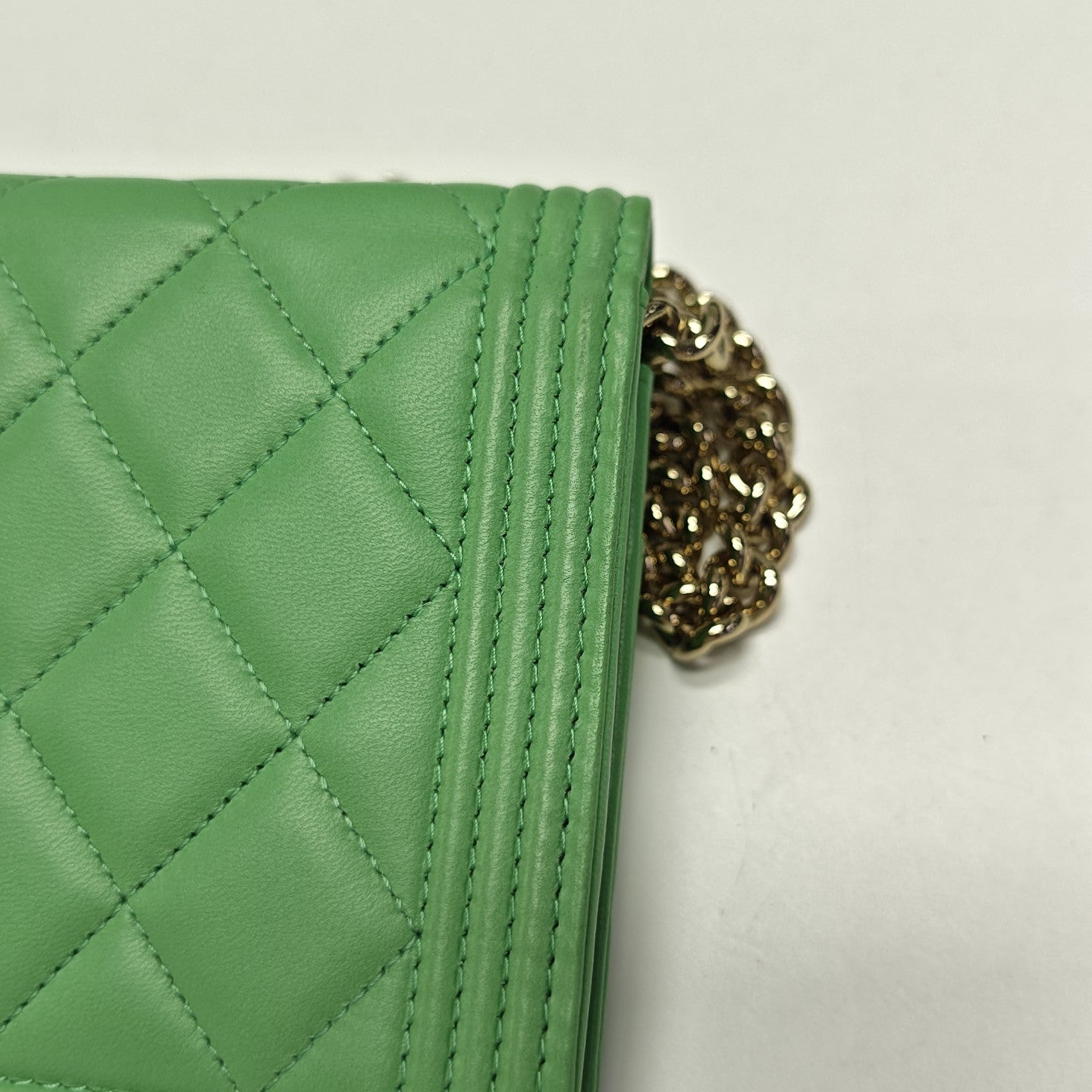 BOY CHANEL WOC Quilted Calfskin Green