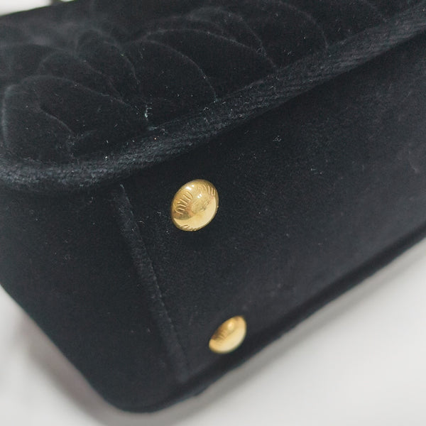 Arcadie Matelassé Small Velvet Black