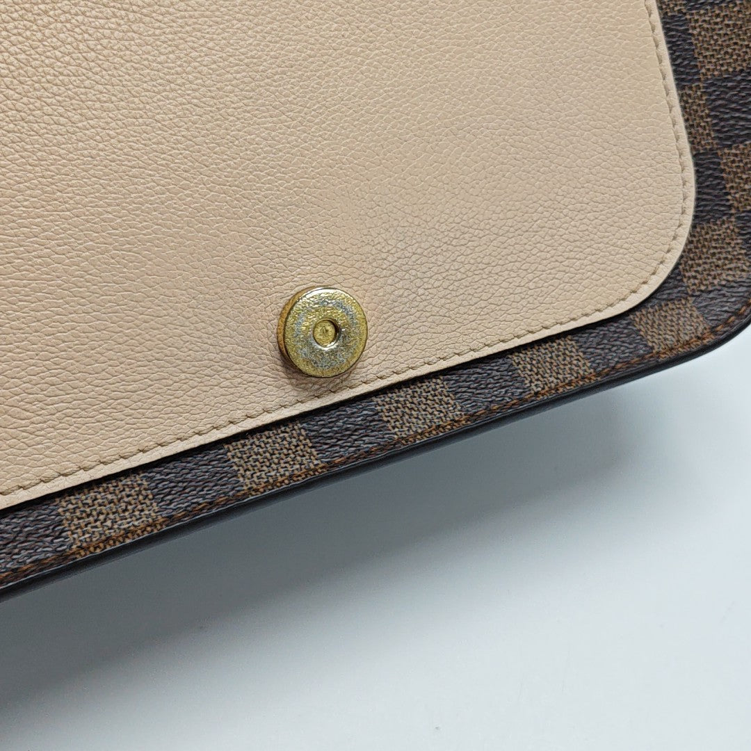 BEAUMARCHAIS Damier Ebene Coated Canvas Brown