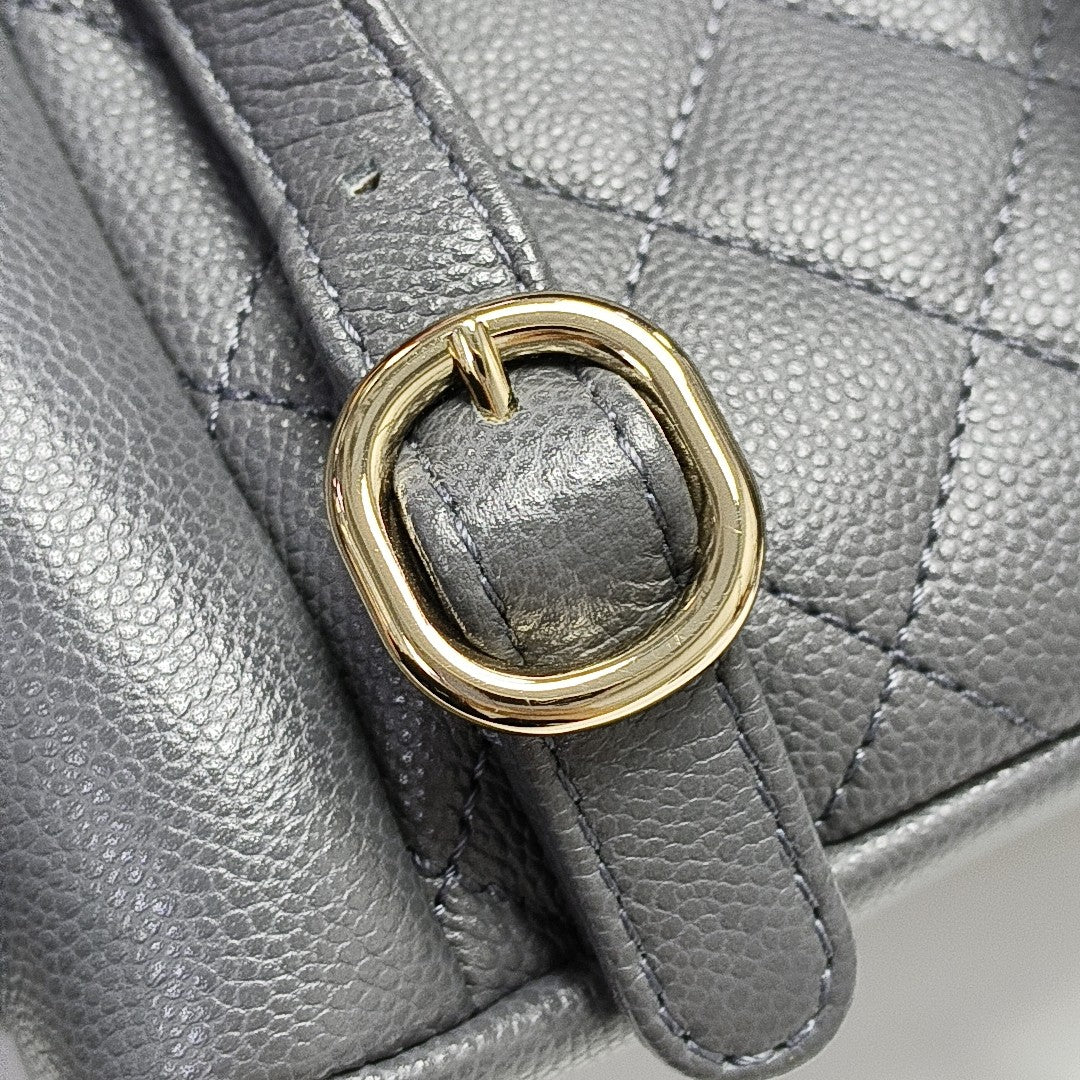 DUMA Quilted Grained Calfskin Gray