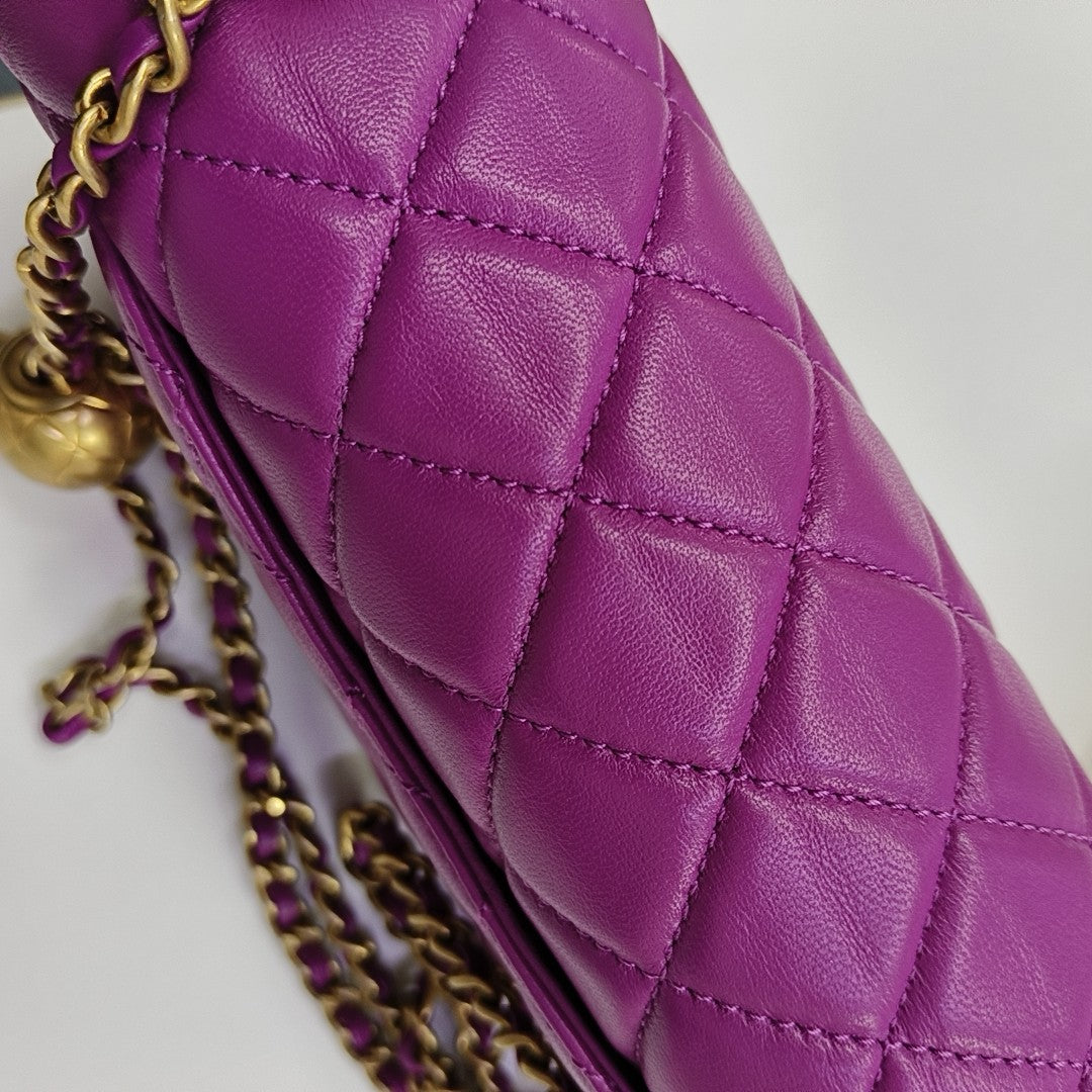 CLASSIC FLAP Mini Quilted Lambskin Purple