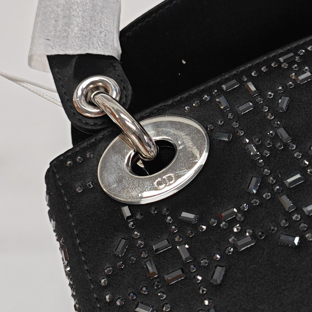 Lady Dior Mini Cannage Silk Satin Black