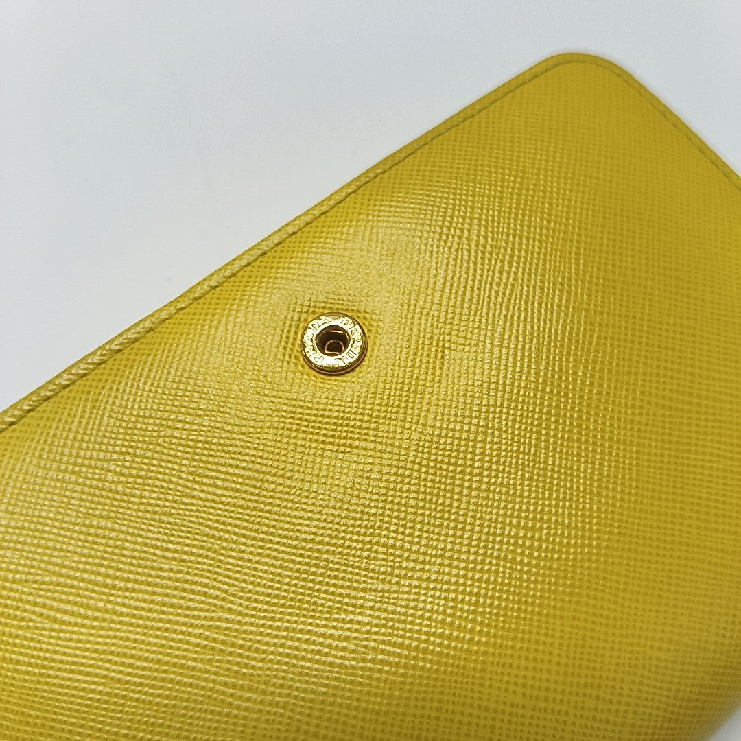 Saffiano Calfskin Wallet Yellow