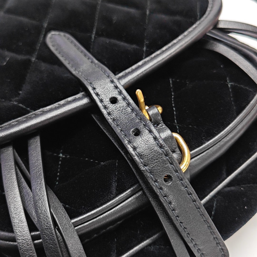 Belt Bag Quilted Velvet Black