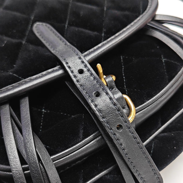 Belt Bag Quilted Velvet Black
