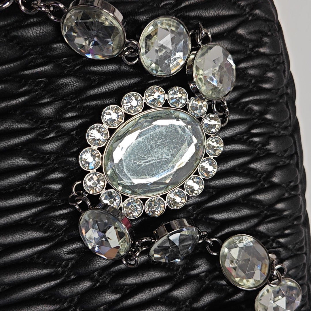 Crystal Quilted Lambskin Black