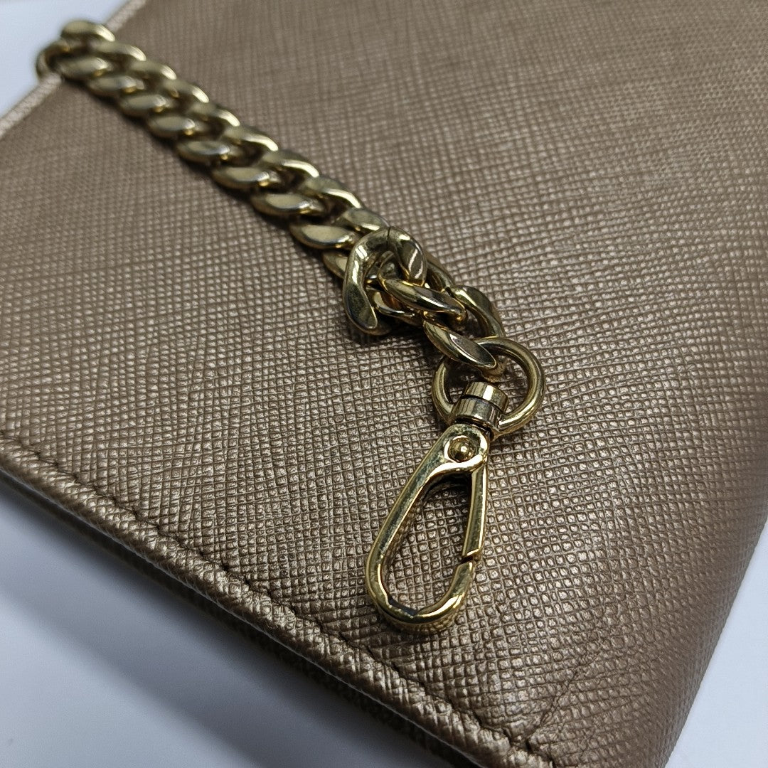 Saffiano Calfskin Crossbody Bag Beige