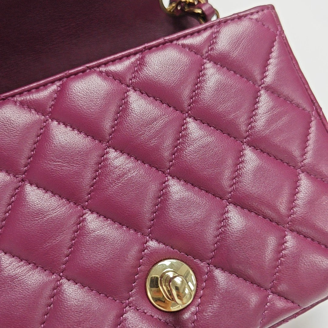 CLASSIC FLAP Mini Quilted Lambskin Purple