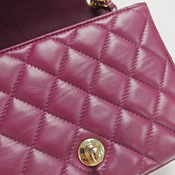 CLASSIC FLAP Mini Quilted Lambskin Purple