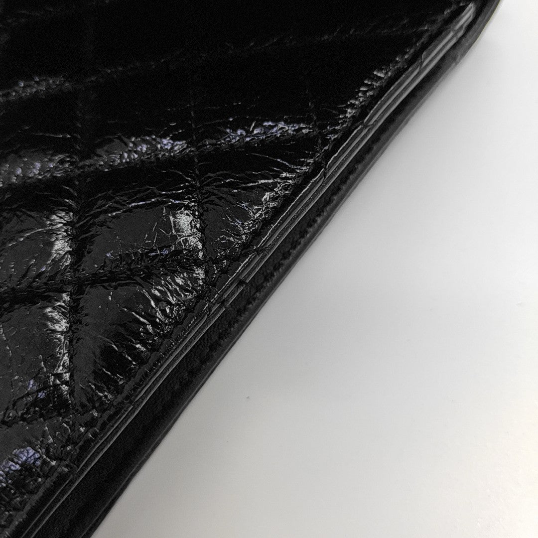 MATELASSE Chevron Calfskin Black