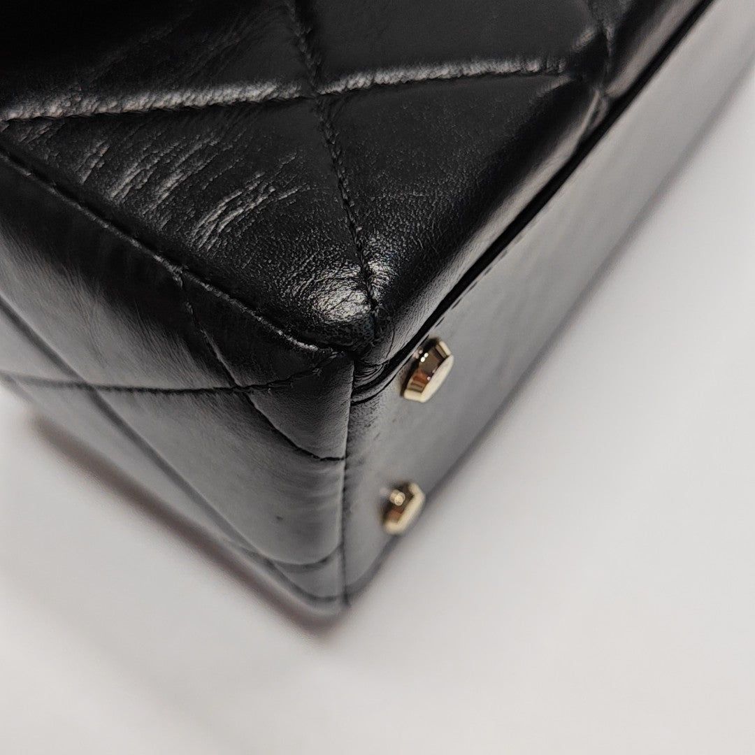 Quilted Calfskin Shoulder Bag Black