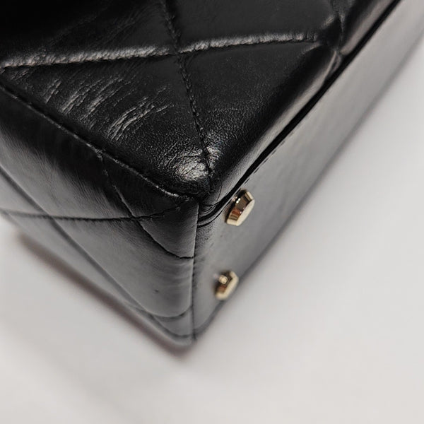 Quilted Calfskin Shoulder Bag Black