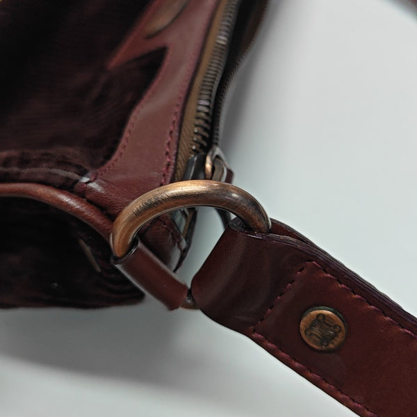 Quilted Corduroy Shoulder Bag Brown