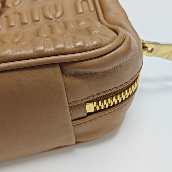 Calfskin Top Handle Bag Brown