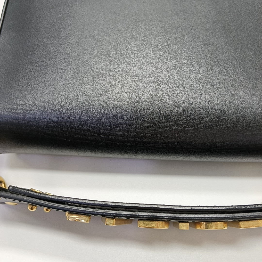 Calfskin Top Handle Bag Black