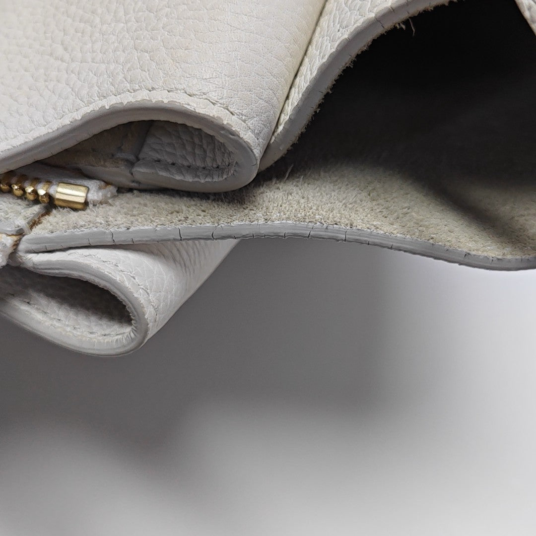 TRI FOLD Calfskin White