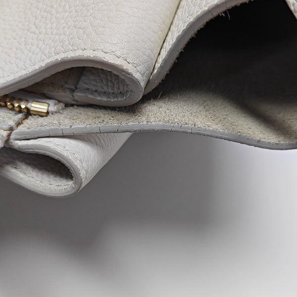 TRI FOLD Calfskin White