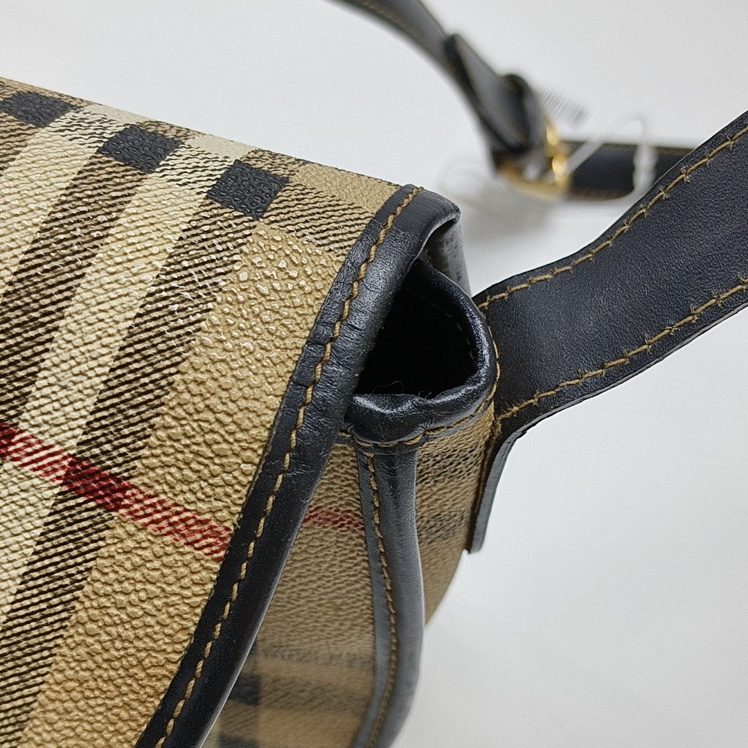 Coated Canvas Shoulder Bag Black