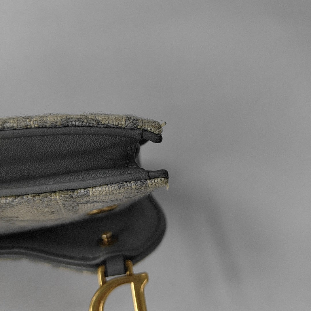 Saddle Mini Oblique Canvas Gray Wallet
