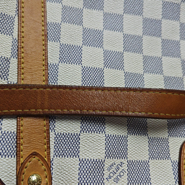 STRESA Damier Azur Coated Canvas White