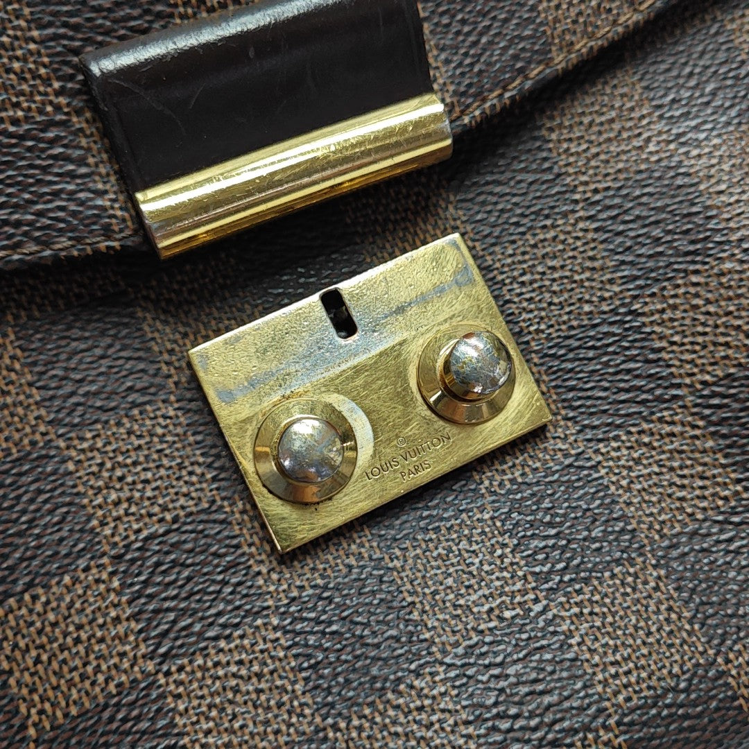 CROISETTE Damier Ebene Coated Canvas Brown