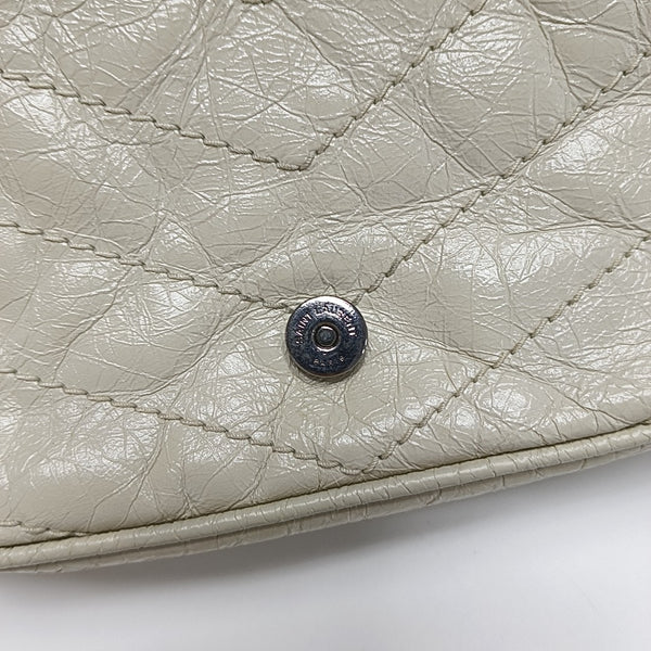 NIKI Mini Chevron Calfskin White