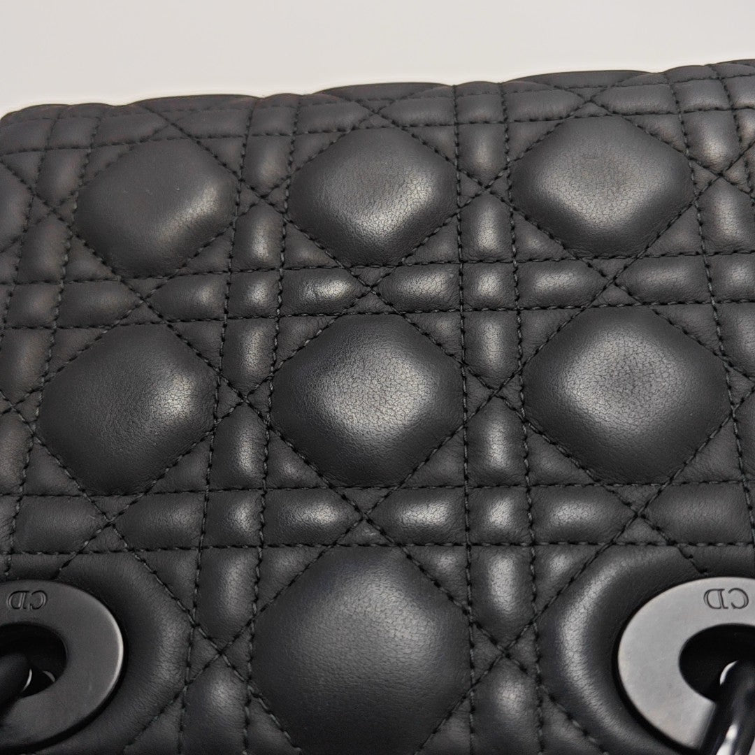 Lady Dior Mini Cannage Calfskin Black