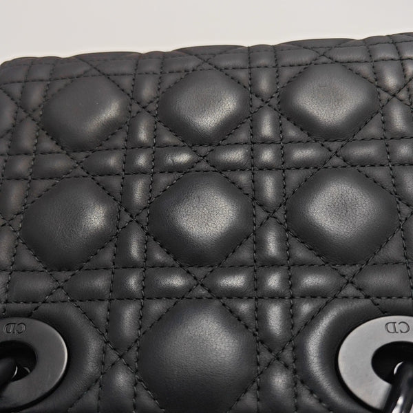 Lady Dior Mini Cannage Calfskin Black