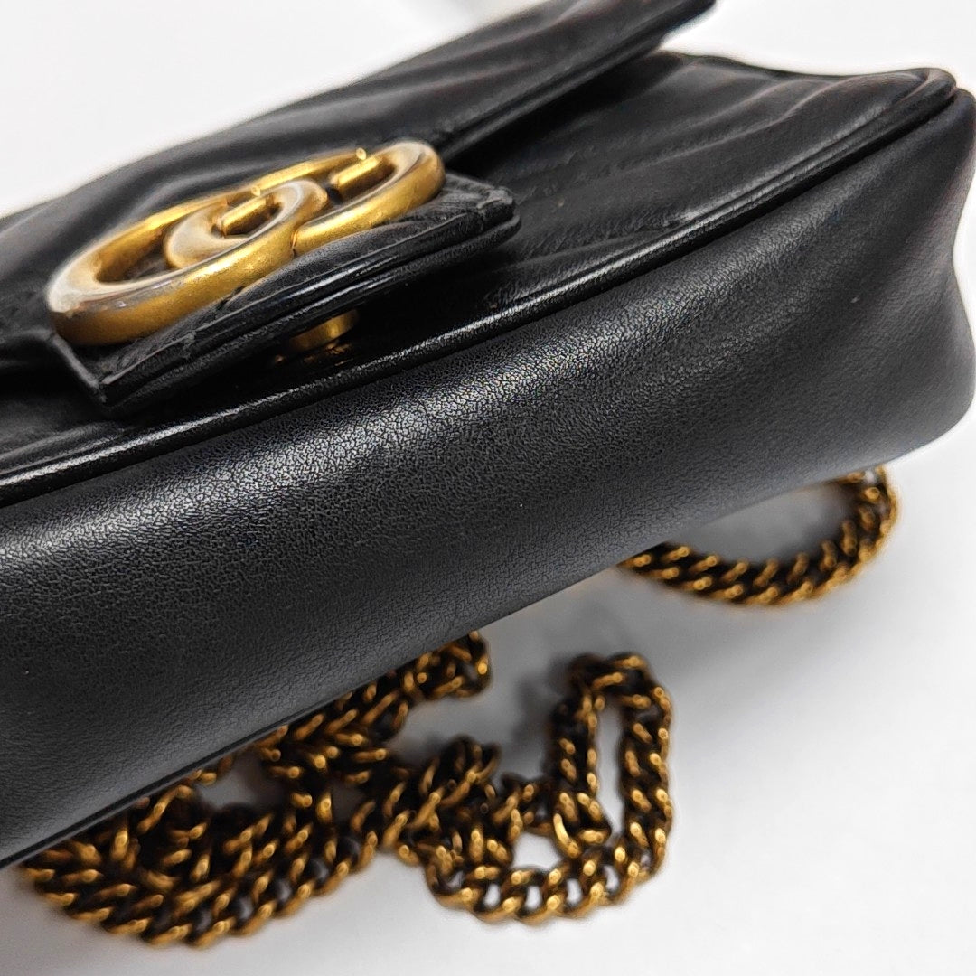 GG Marmont Mini Quilted Calfskin Black