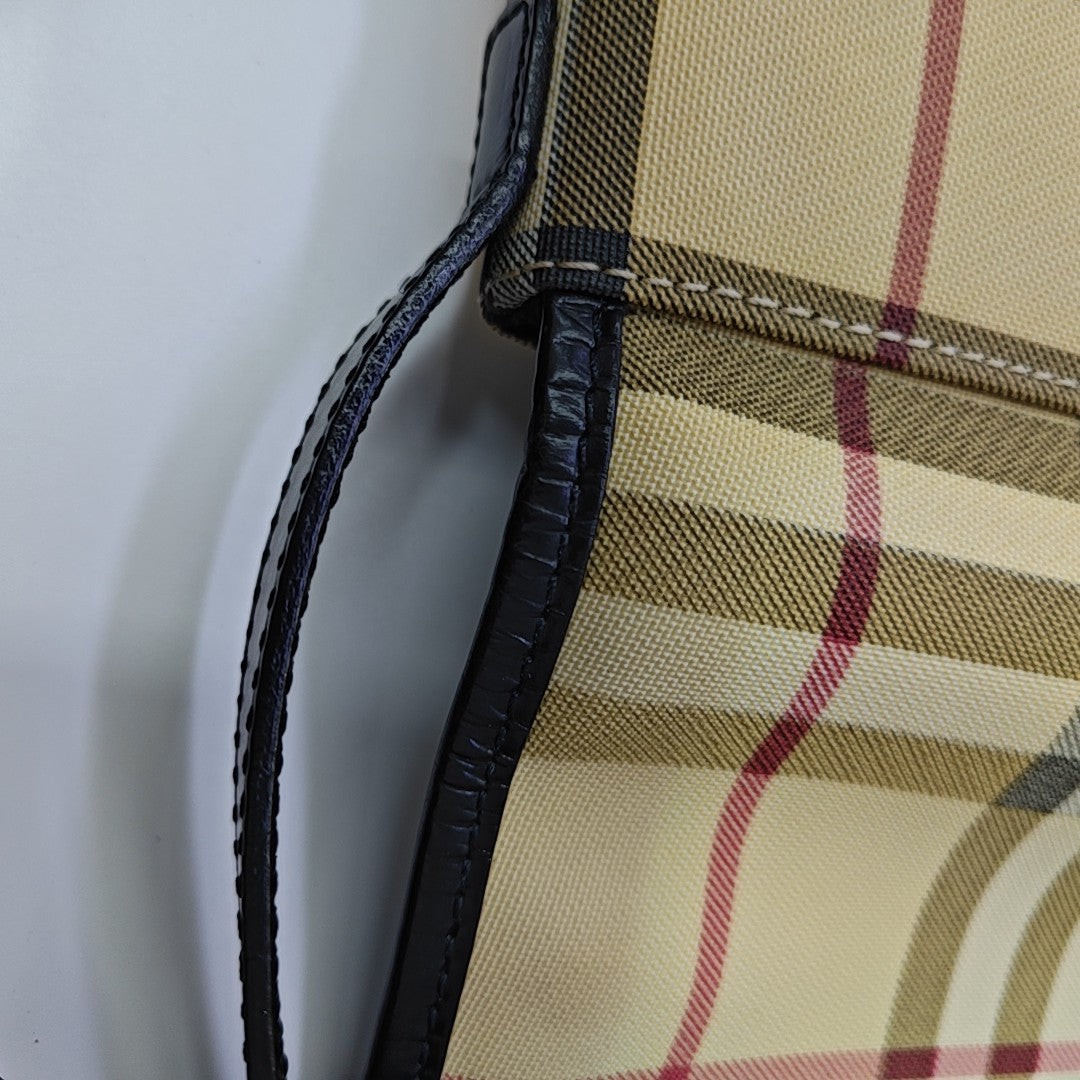 Coated Canvas Shoulder Bag Brown