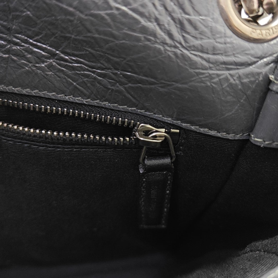 NIKI Medium Chevron Calfskin Gray