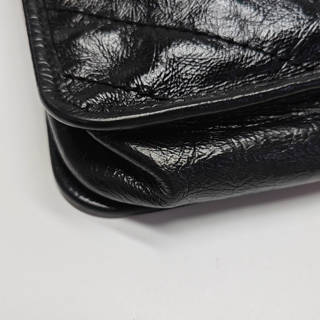 NIKI Mini Chevron Calfskin Black
