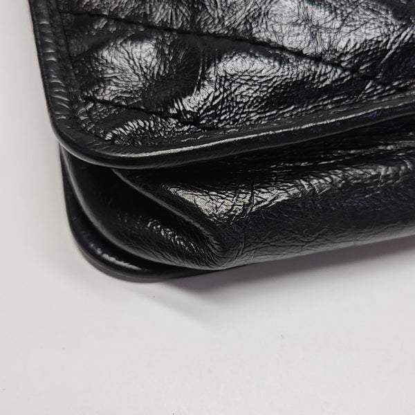 NIKI Mini Chevron Calfskin Black