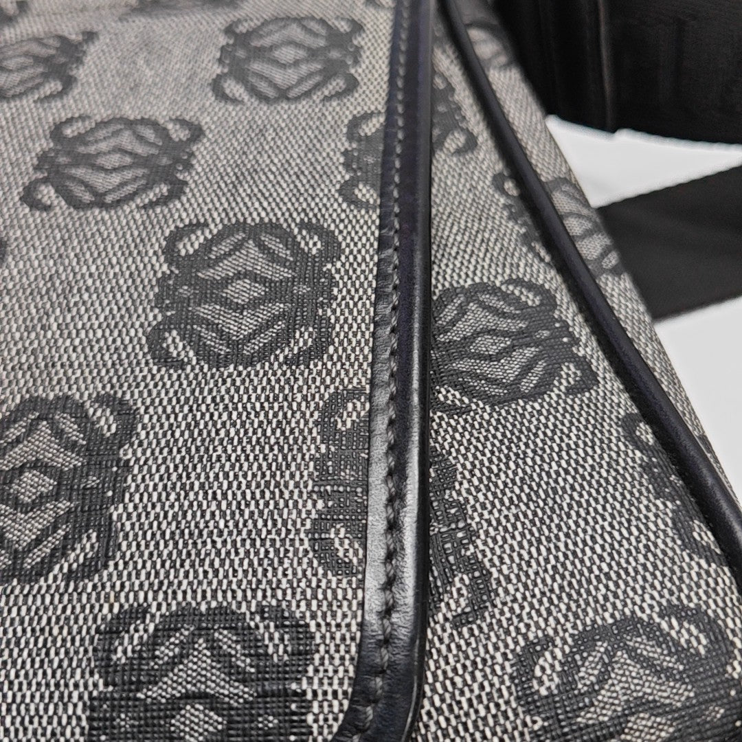 Monogram Coated Canvas Shoulder Bag Gray