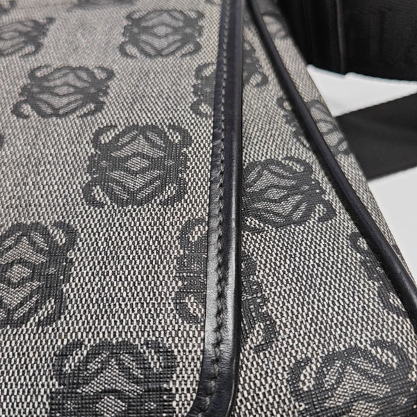 Monogram Coated Canvas Shoulder Bag Gray