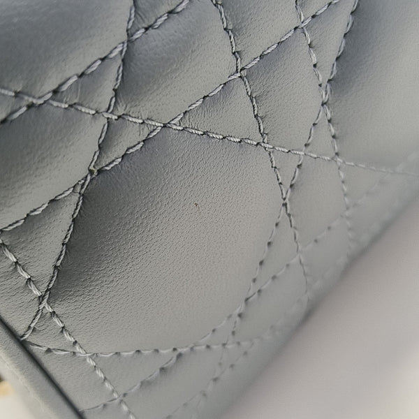 Lady Dior Small Cannage Lambskin Blue