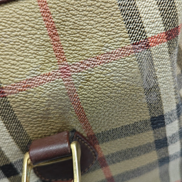 Coated Canvas Top Handle Bag Brown