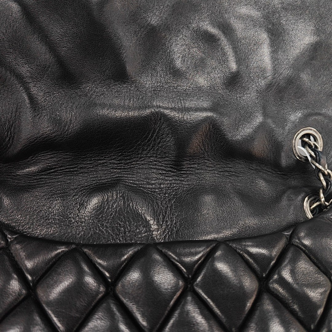 Quilted Lambskin Shoulder Bag Black