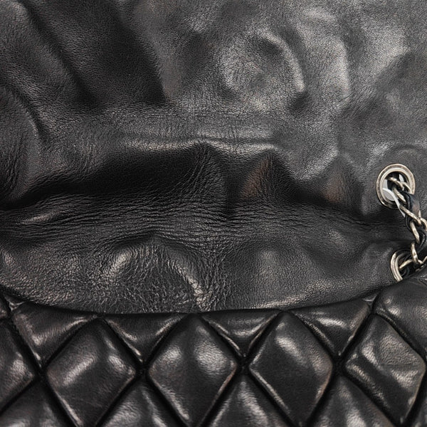 Quilted Lambskin Shoulder Bag Black