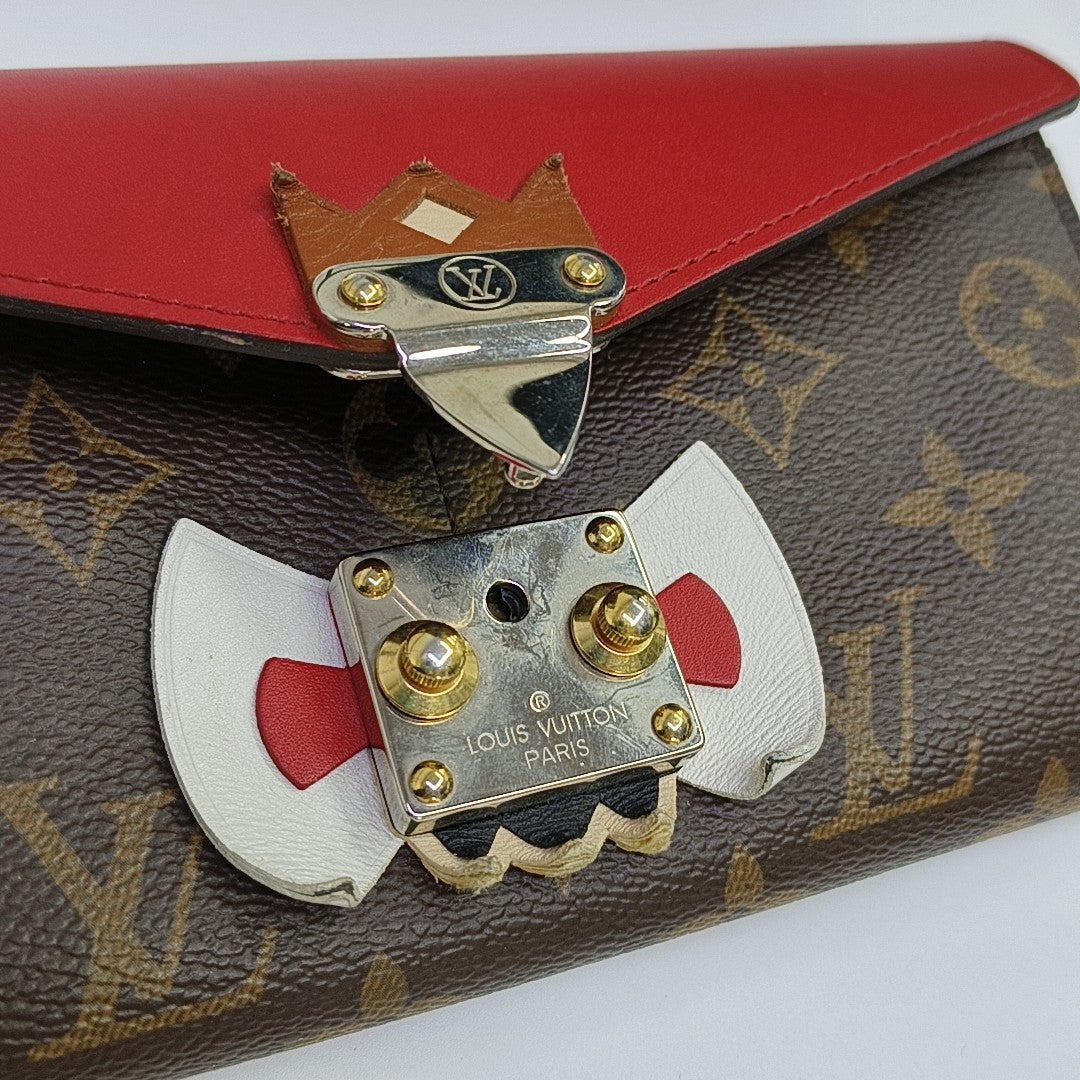 SARAH Monogram Coated Canvas Brown Wallet