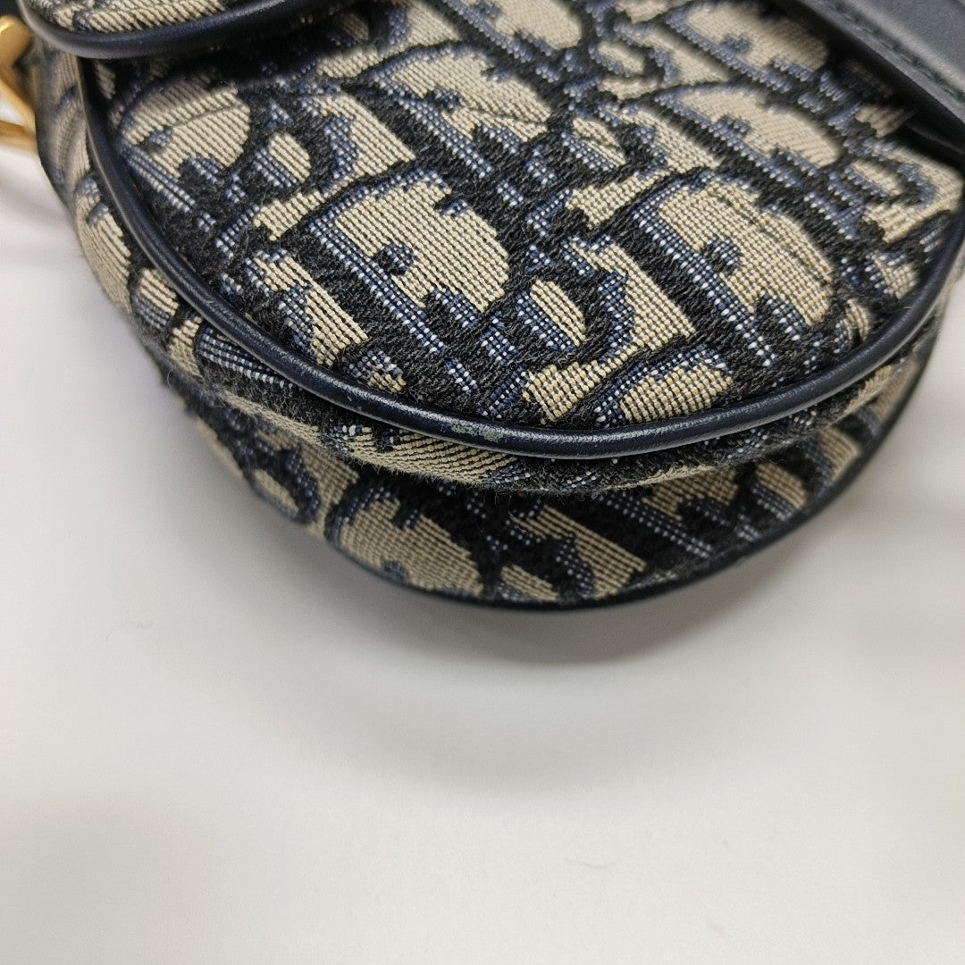 Saddle Mini Oblique Canvas Blue