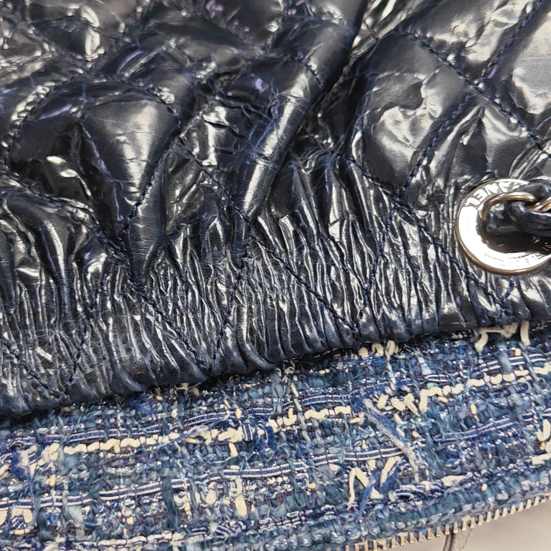 Quilted Calfskin Tote Bag Blue
