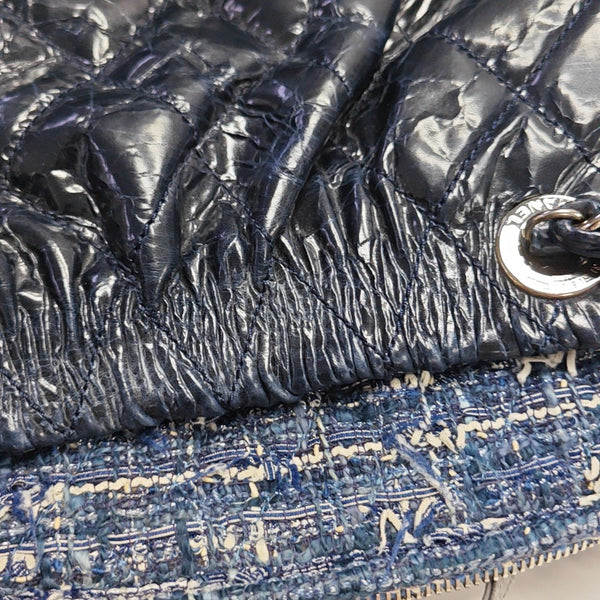 Quilted Calfskin Tote Bag Blue