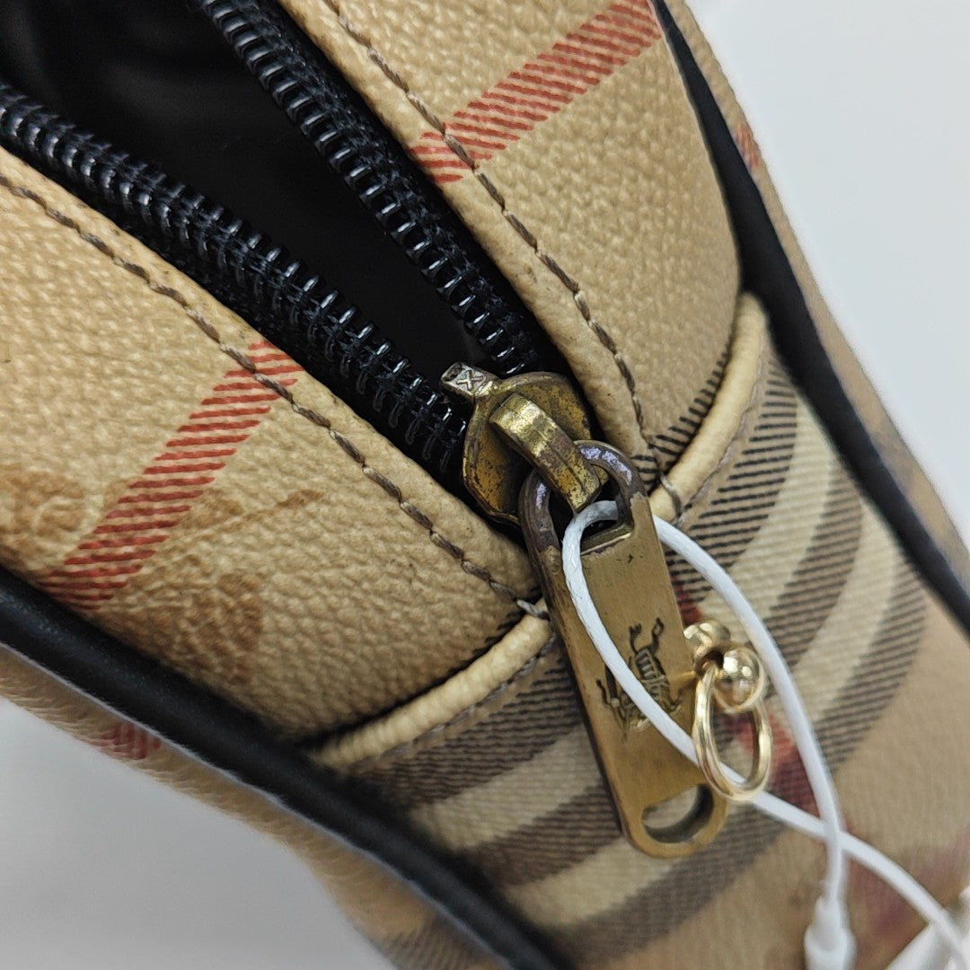 Coated Canvas Shoulder Bag Brown