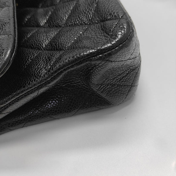 CLASSIC FLAP Medium Quilted Grained Calfskin Black