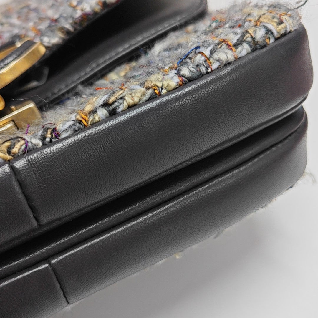 Quilted Wool Shoulder Bag Multicolor