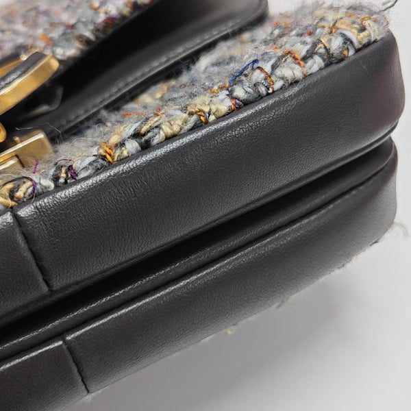Quilted Wool Shoulder Bag Multicolor