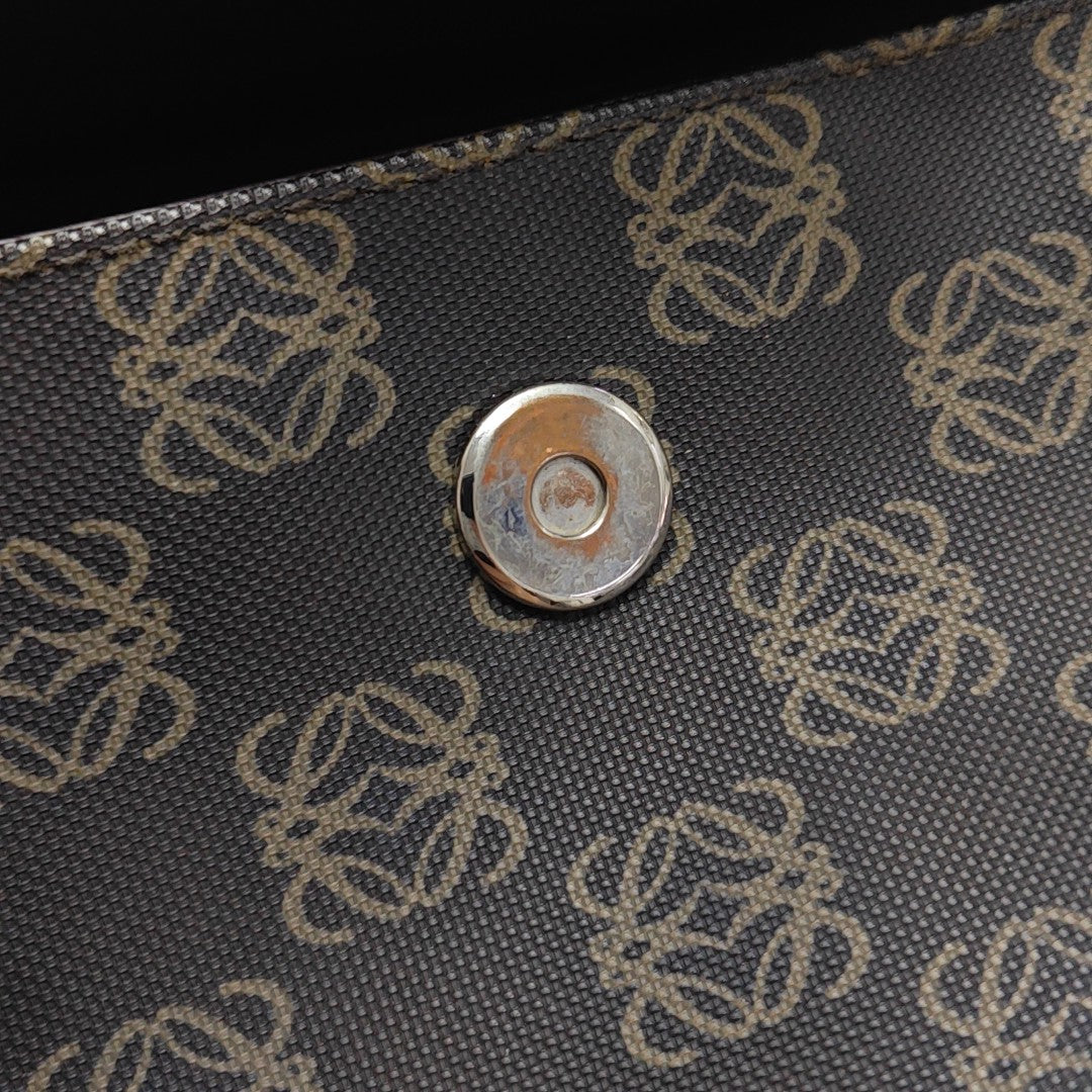 Monogram Coated Canvas Shoulder Bag Black