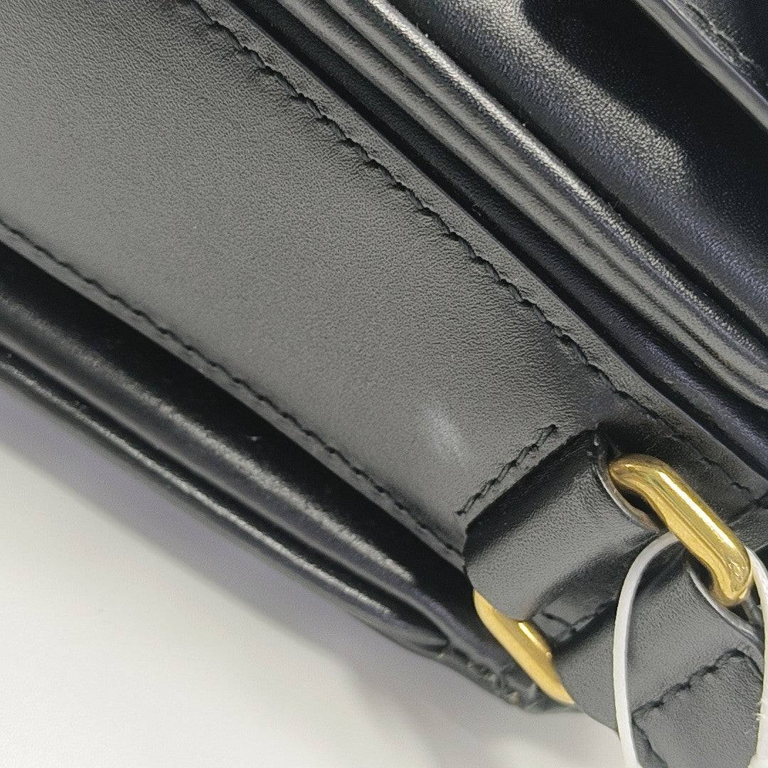 Leather Shoulder Bag Black