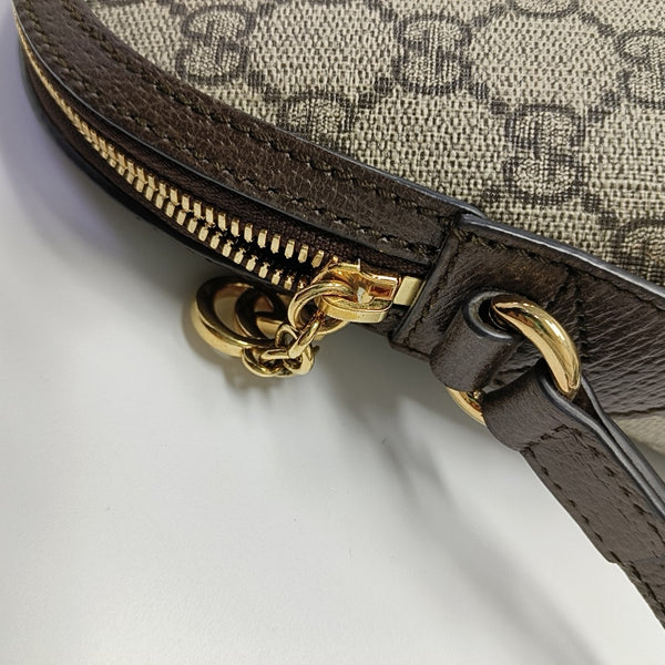 Ophidia Small Monogram Coated Canvas Beige
